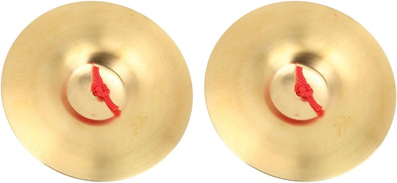 CHEOTIME 1 Pair Hand Cymbals, 14.7cm / 5.79in Mini Hand Cymbals Crash Cymbal Belly Dancing Finger Dance Musical Instrument for Dancer Party - Image 1